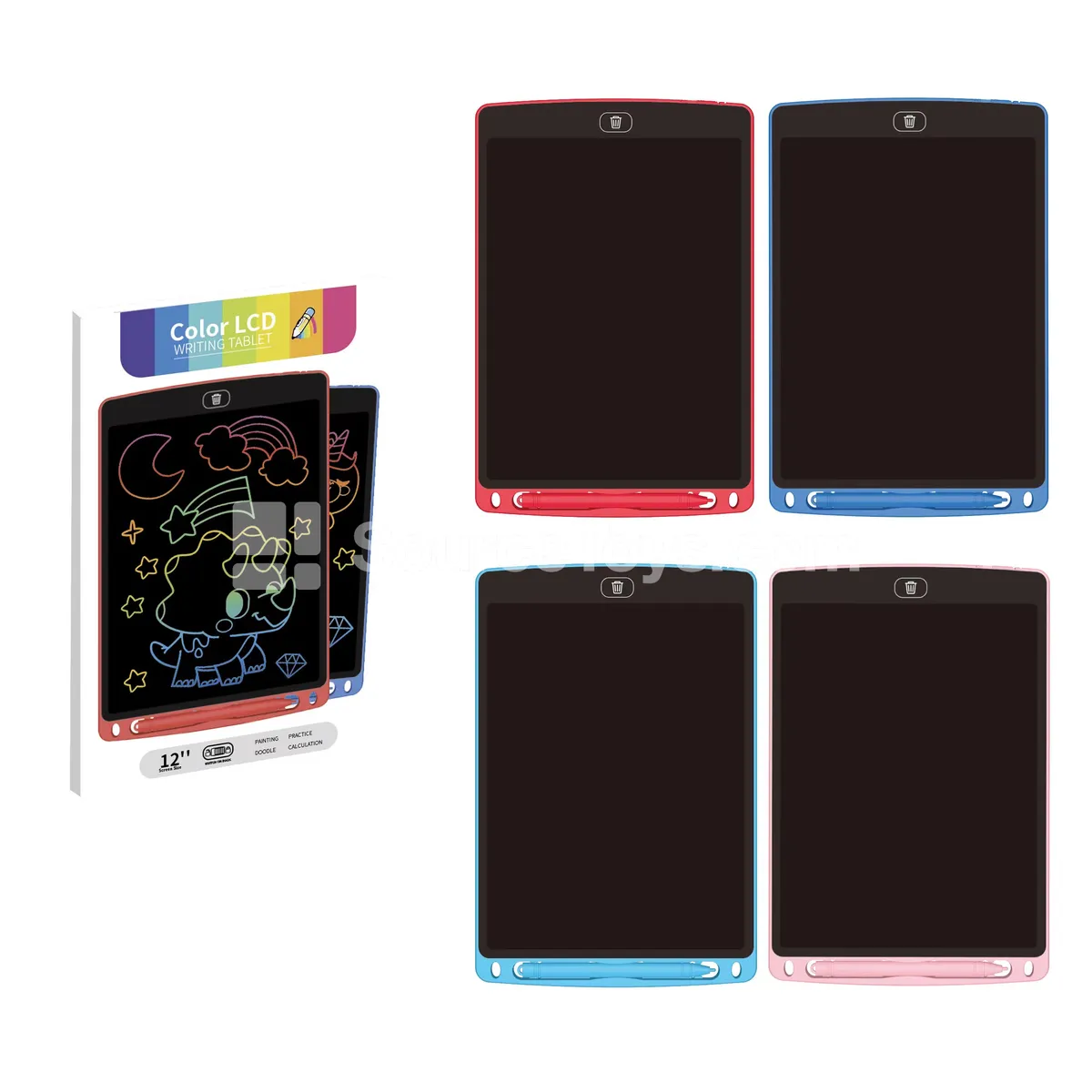 12-Inch Color LCD Writing Tablet (4 Colors) - Educational Toy