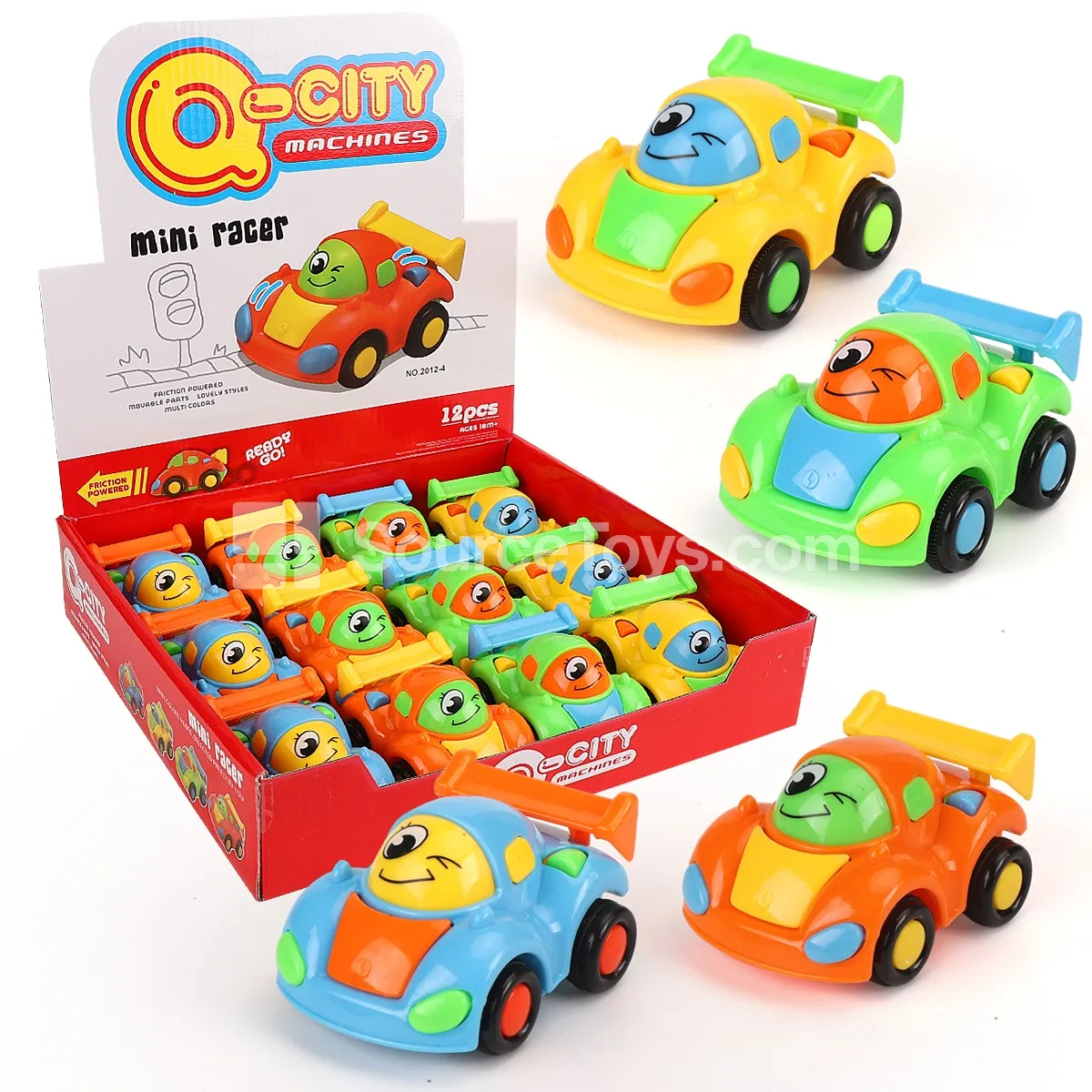 Friction Powered 4-Color Cartoon Racing Car Friction Powered 4-Color Cartoon Racing Car