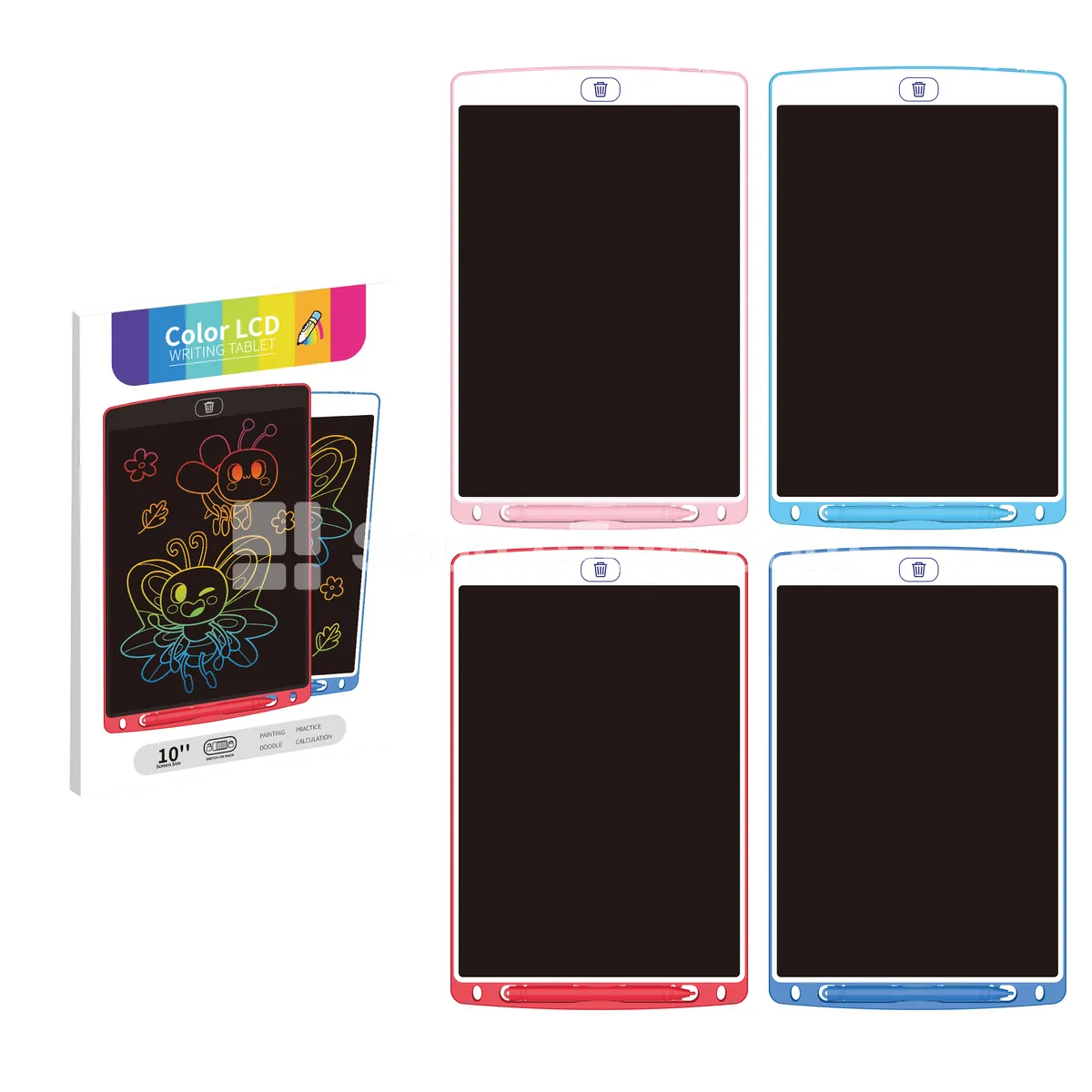 4-Color 10-Inch LCD Writing Tablet with ABS Frame, Educational Toy for Kids