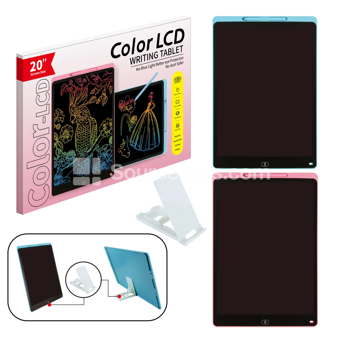 20-inch LCD Writing Tablet with Stand (CR2025 Battery Included) - Educational Toy for Kids