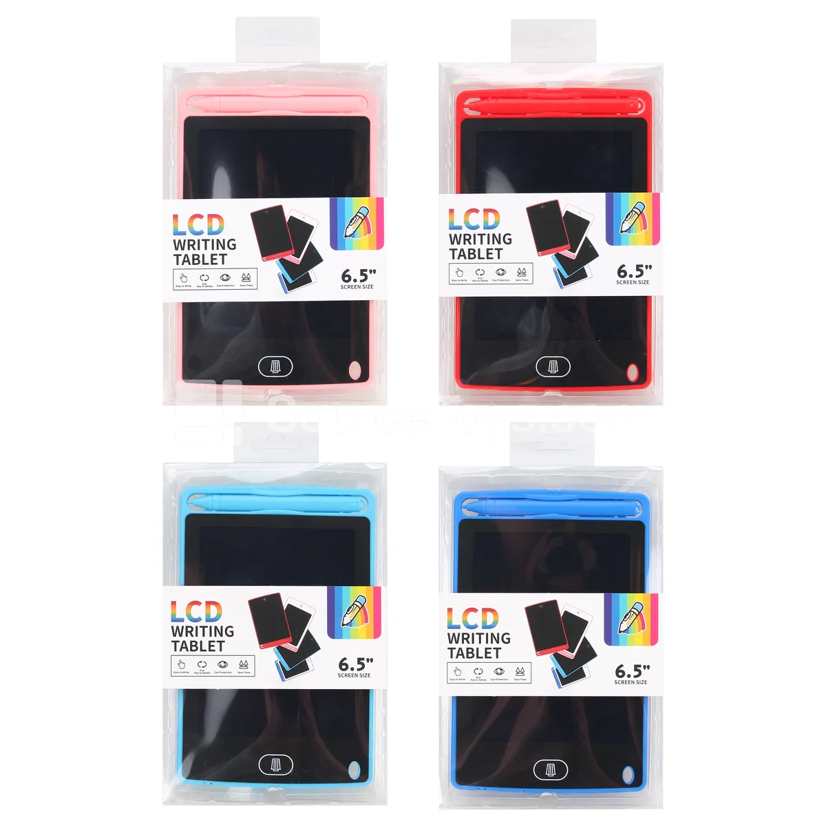 6.5-inch LCD Writing Tablet, ABS, 4 Colors, Battery Included (CR2025)