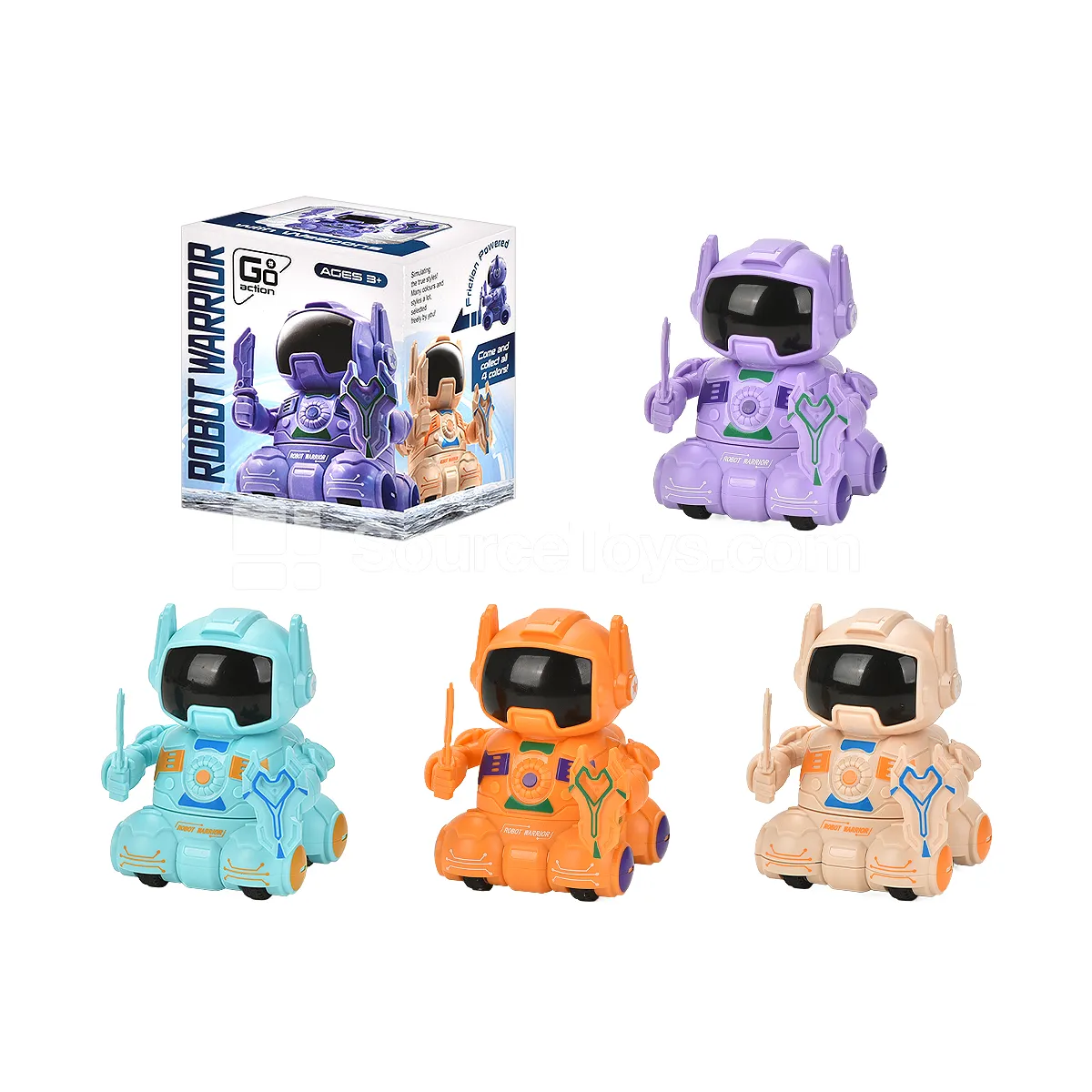 4-Color Friction Powered Robot 4-Color Friction Powered Robot