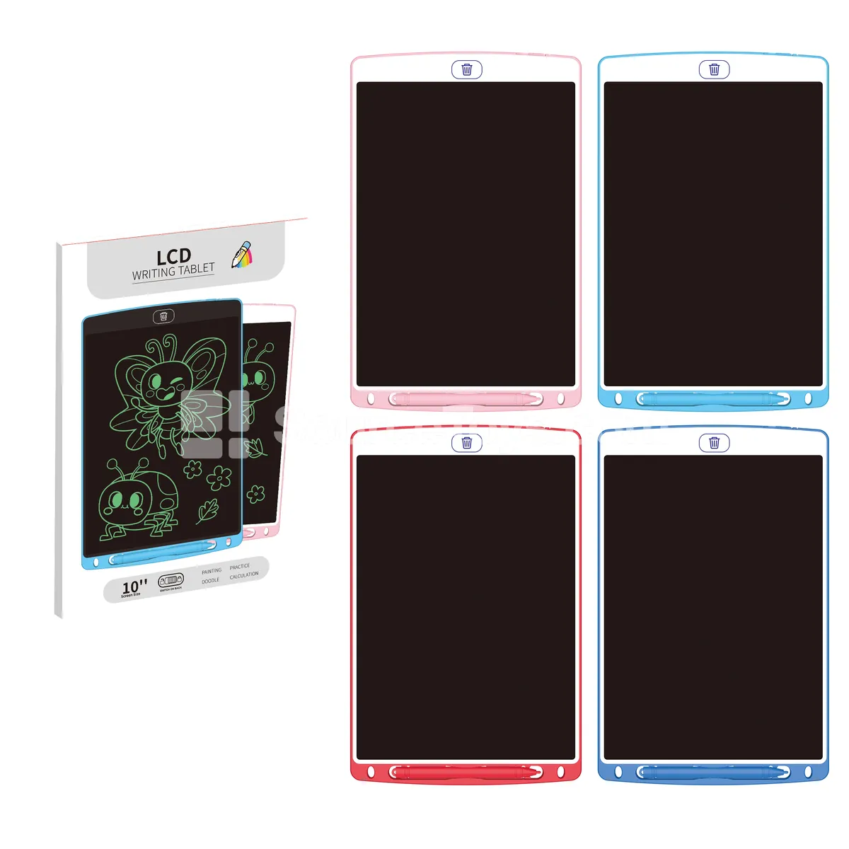 10-Inch LCD Writing Tablet with 4 Colors, ABS Frame, Monochrome Screen (Battery Included) 10-Inch LCD Writing Tablet with 4 Colors, ABS Frame, Monochrome Screen (Battery Included)