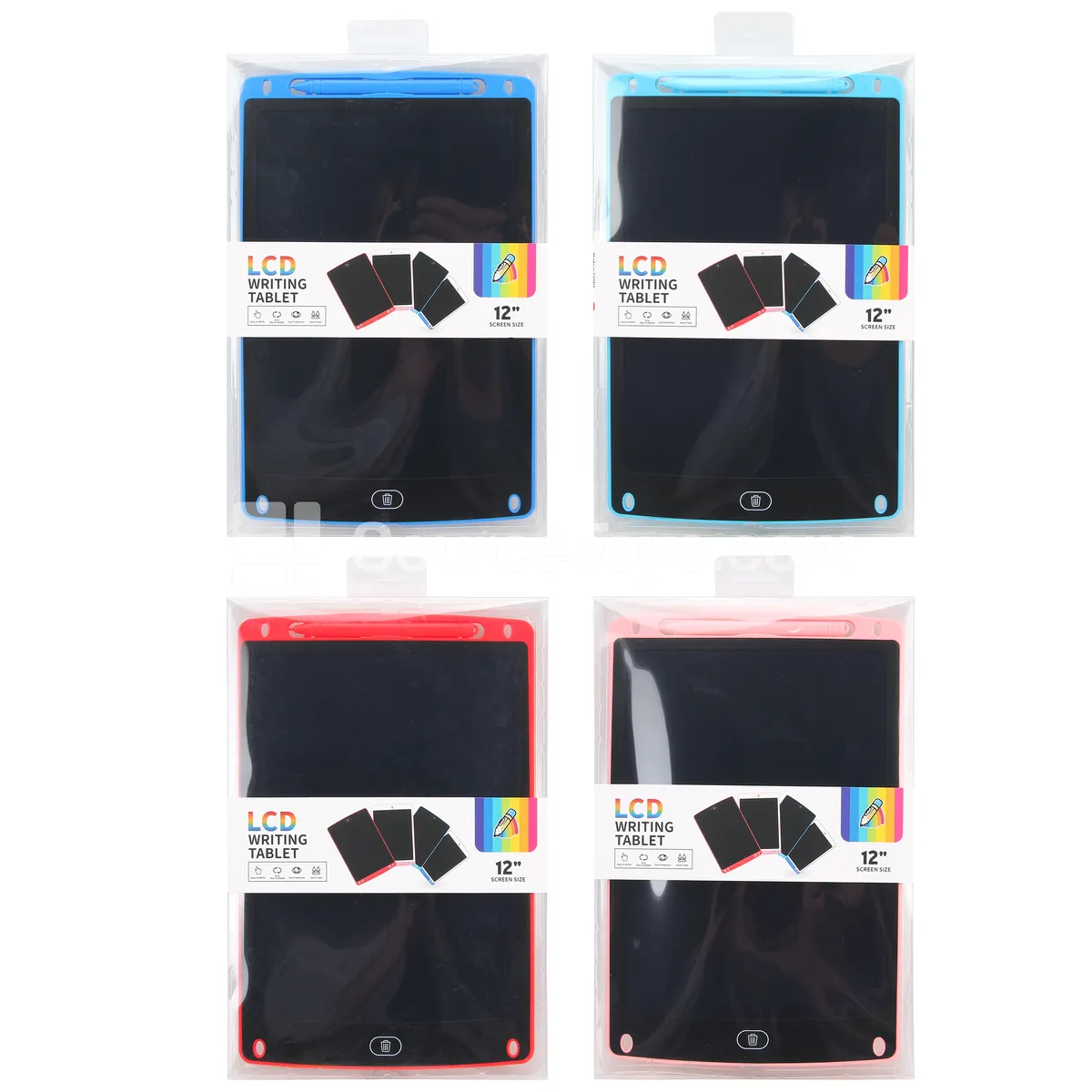 4-Color 12-Inch LCD Writing Tablet, ABS, Monochrome Screen (Battery Included: CR2025) 4-Color 12-Inch LCD Writing Tablet, ABS, Monochrome Screen (Battery Included: CR2025)
