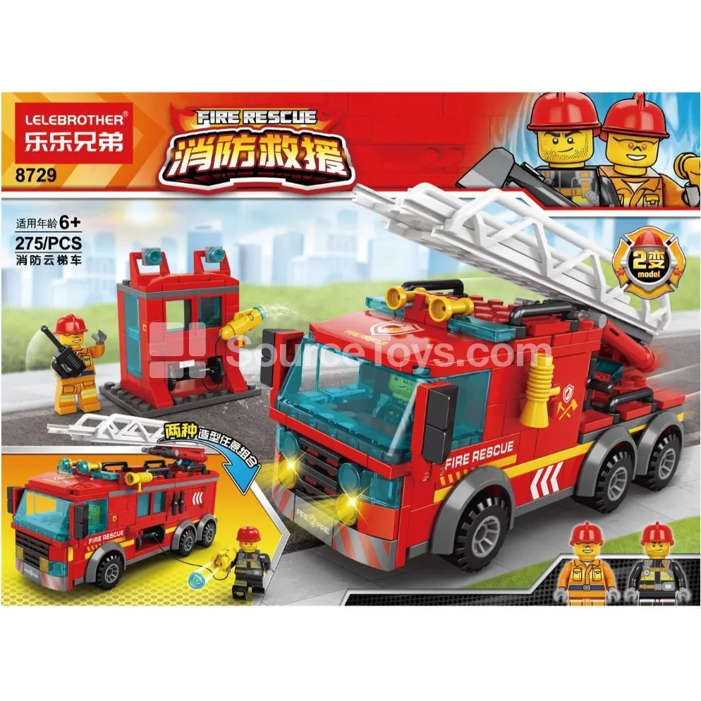 Children's Educational Assembly Building Blocks Fire Ladder Truck 275PCS Children's Educational Assembly Building Blocks Fire Ladder Truck 275PCS