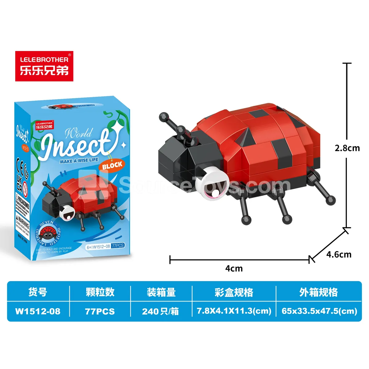 DIY Micro Particle Building Blocks Ladybug 77PCS DIY Micro Particle Building Blocks Ladybug 77PCS