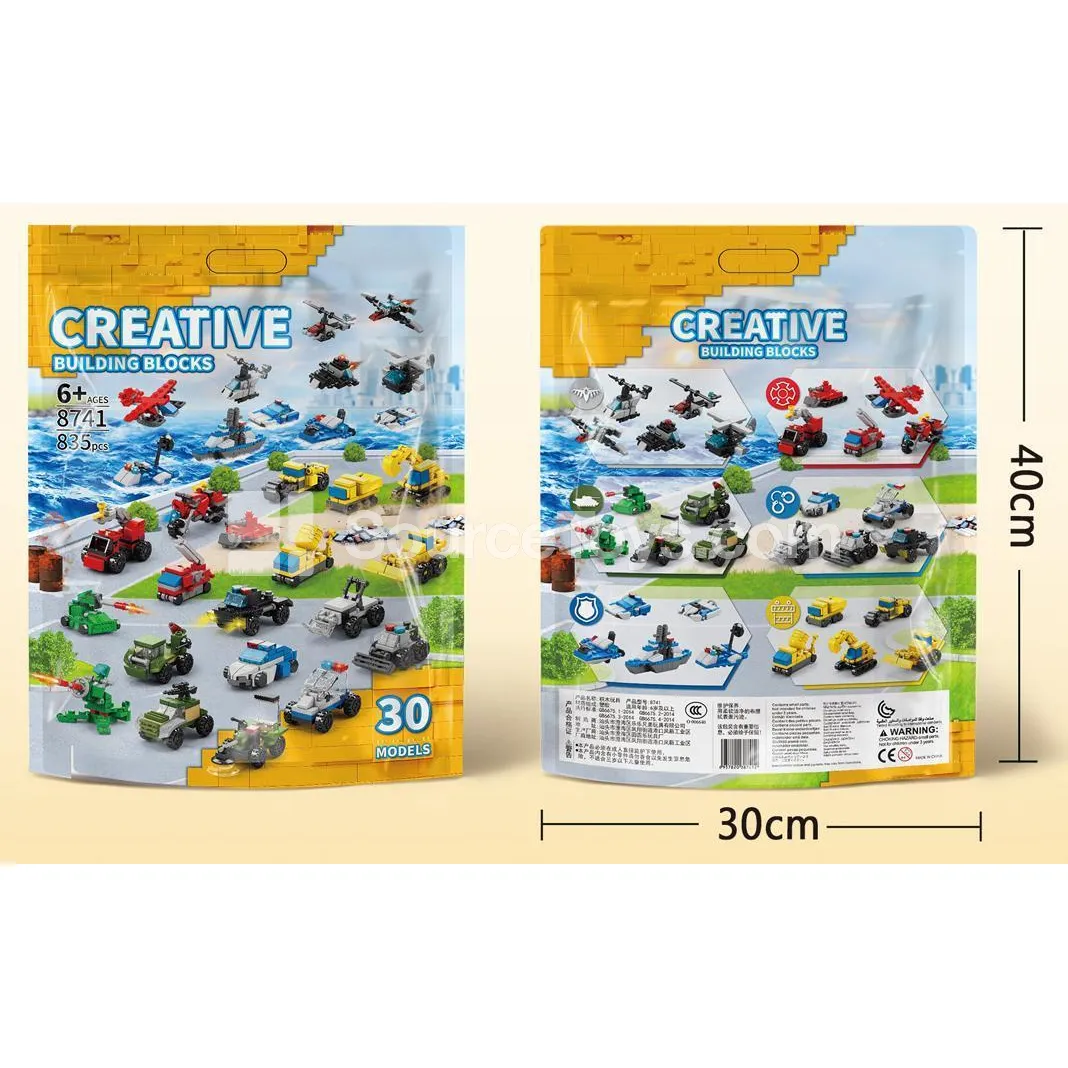 Children's Educational Assembly Building Blocks 835 Pieces (Bagged)