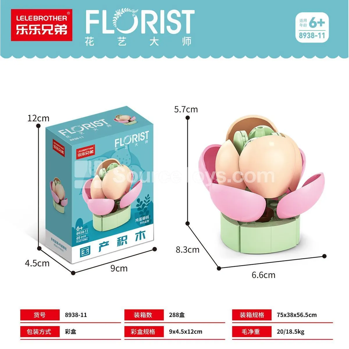 Building Blocks Egg Peach 69PCS Building Blocks Egg Peach 69PCS
