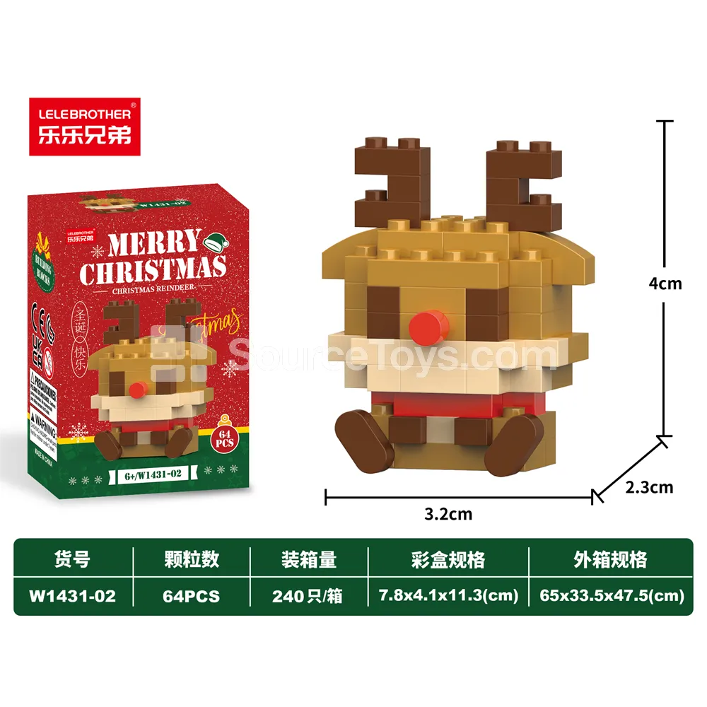 Educational DIY Assembly Micro Building Blocks Christmas Reindeer 64pcs Value Pack Educational DIY Assembly Micro Building Blocks Christmas Reindeer 64pcs Value Pack