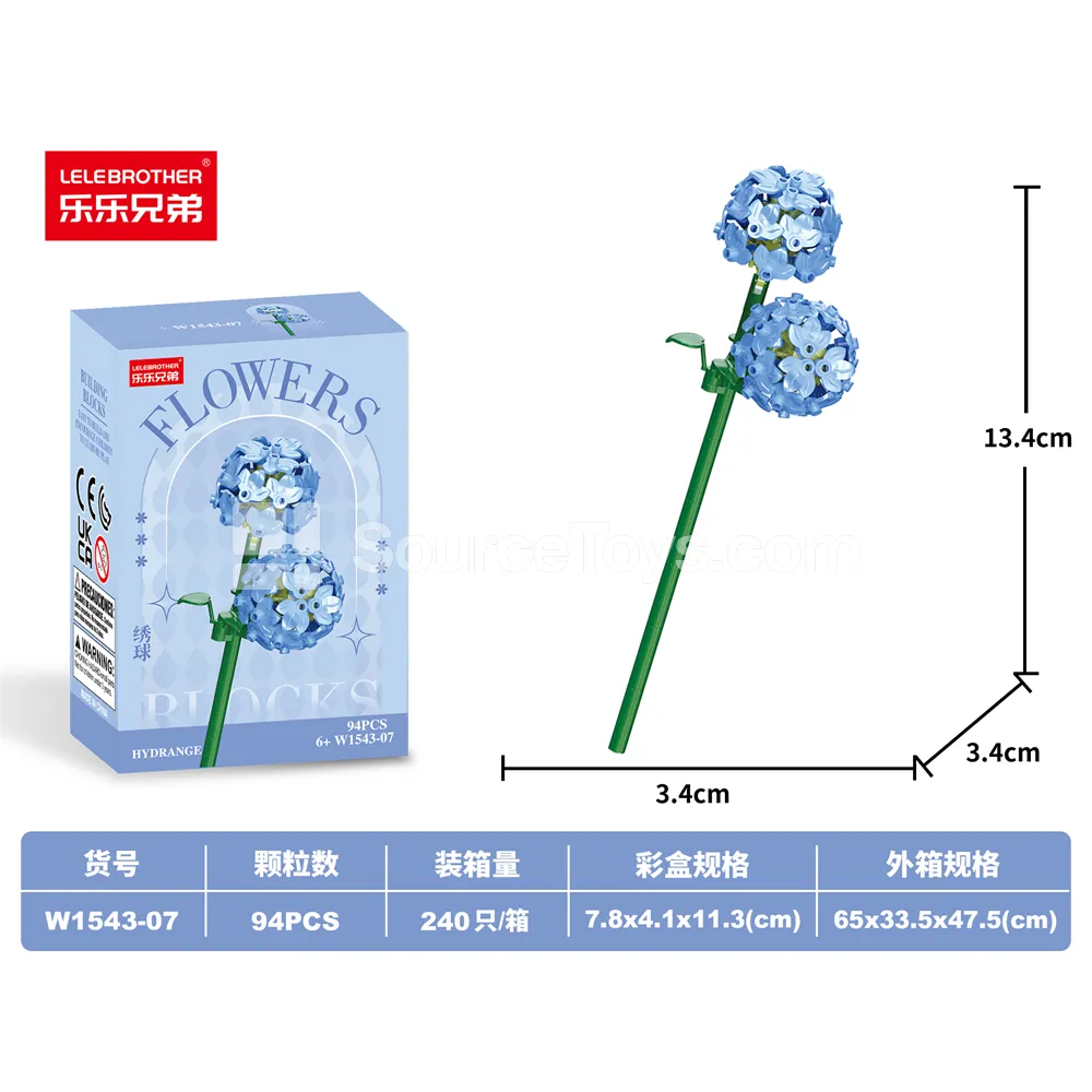 94-Piece Mini Particle Building Blocks Set - Hydrangea Design, DIY Educational Toy 94-Piece Mini Particle Building Blocks Set - Hydrangea Design, DIY Educational Toy