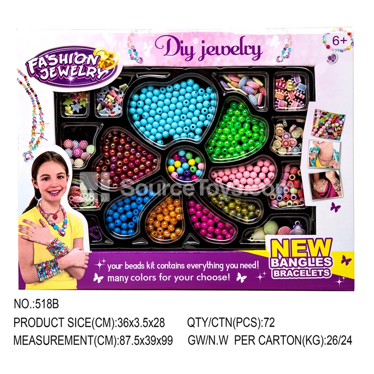 Bead Jewelry Pretend Play Set for Girls