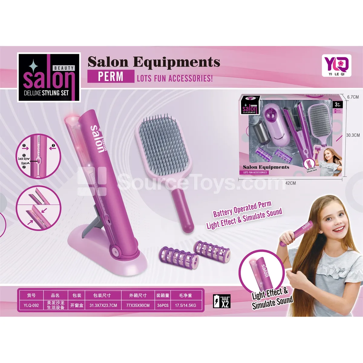 Girls Pretend-Play Hair Salon Tool Set