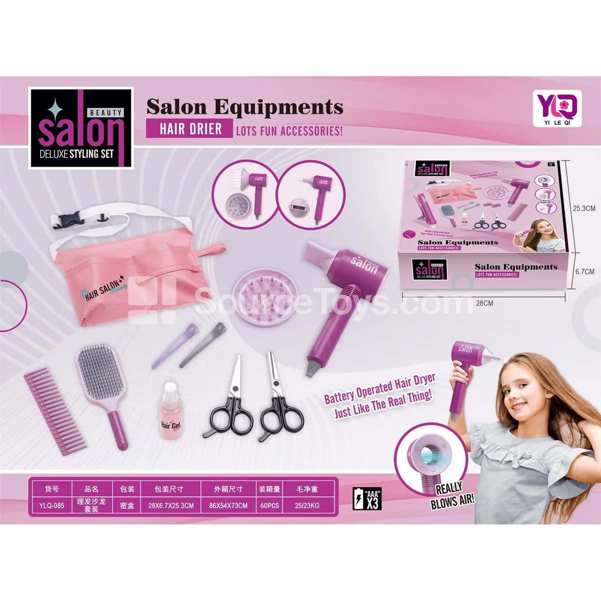 Girls Pretend-Play Hair Salon Set