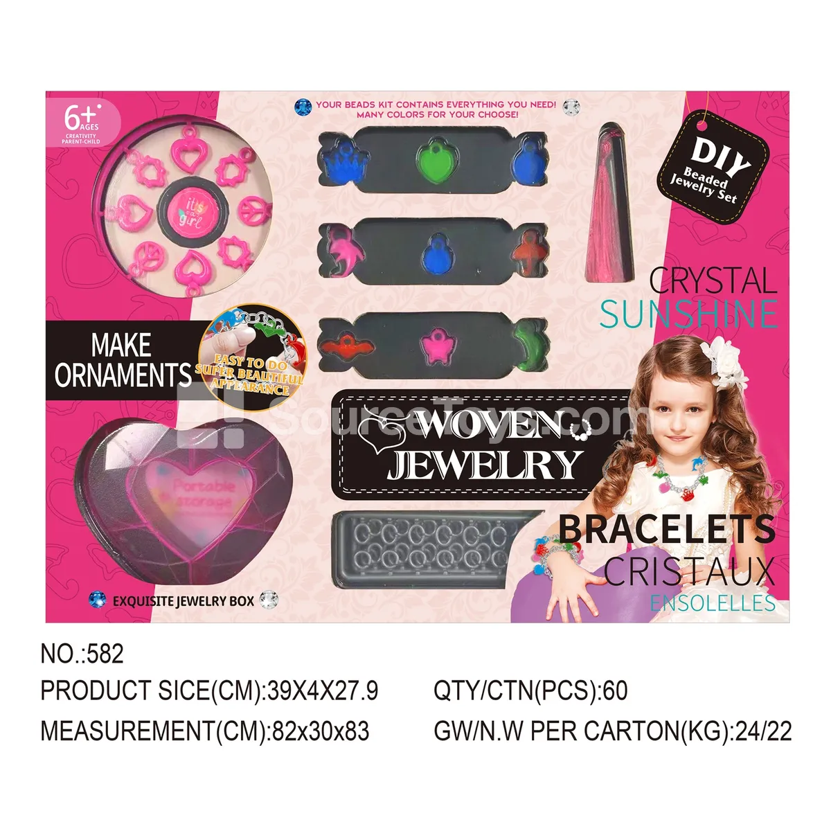 DIY Jewelry Making Kit for Girls - Pretend Play Bead Bracelet Set