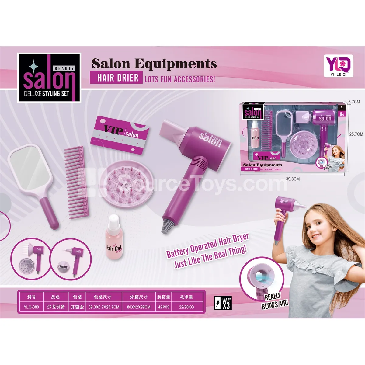 Girls Pretend Play Hair Salon Set