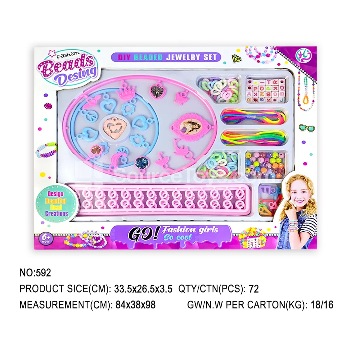 DIY Pretend Play Bead Jewelry Set for Girls