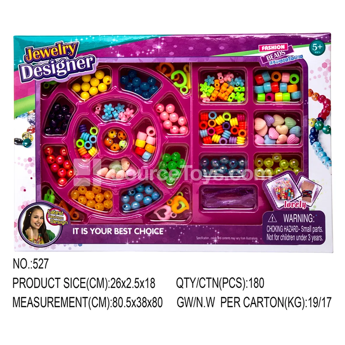 Bead Jewelry Pretend Play Set for Girls
