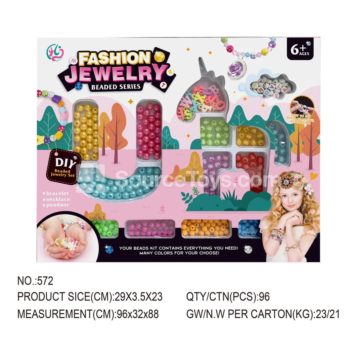 Bead Jewelry Pretend Play Set for Girls