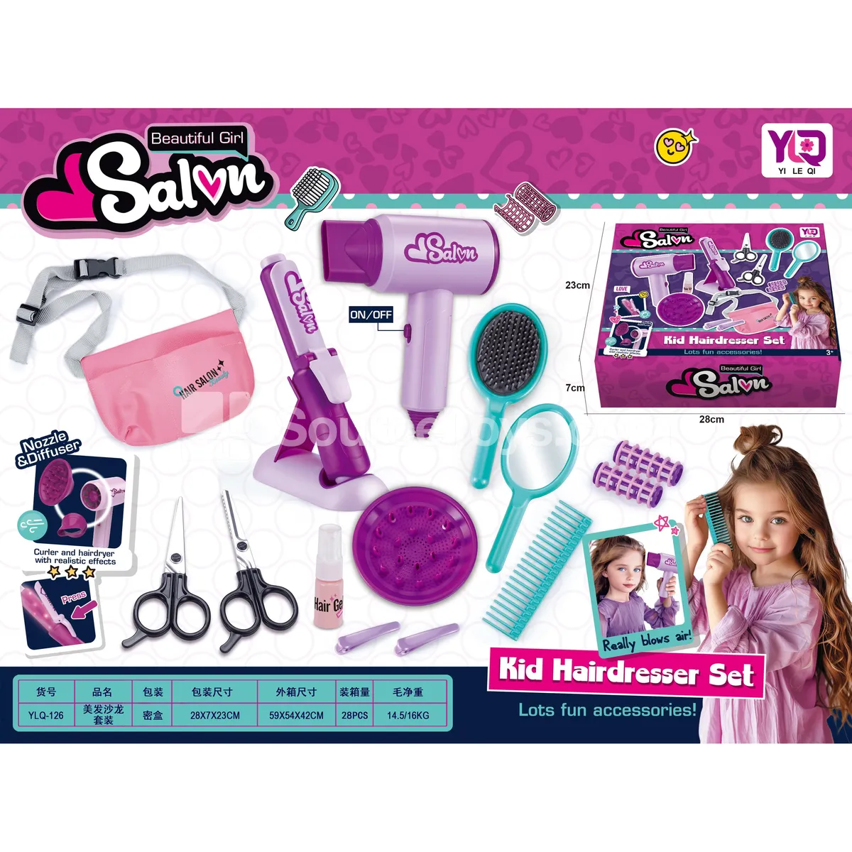 Hair Salon Set with Styling Tools