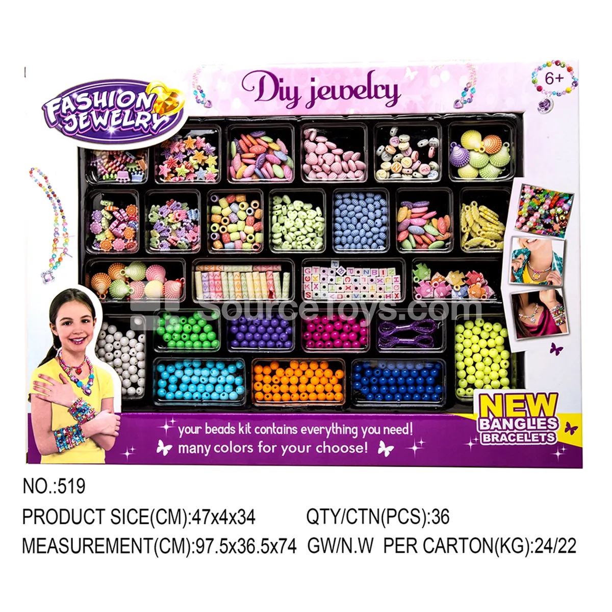 Pretend Play Girl Beading Jewelry Pretend Play Girl Beading Jewelry