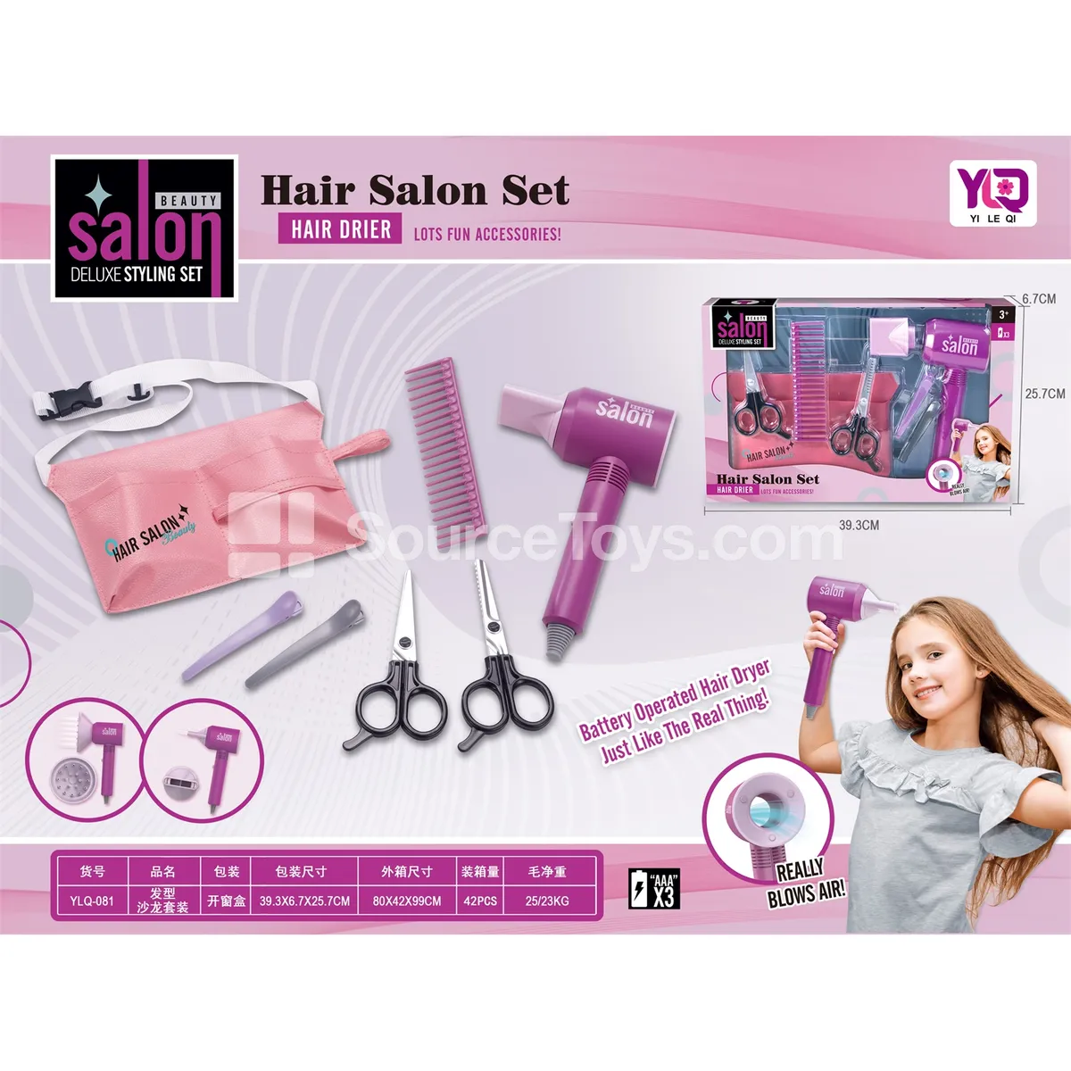 Pretend-Play Salon Set (Hair & Beauty Styling Tools for Girls)