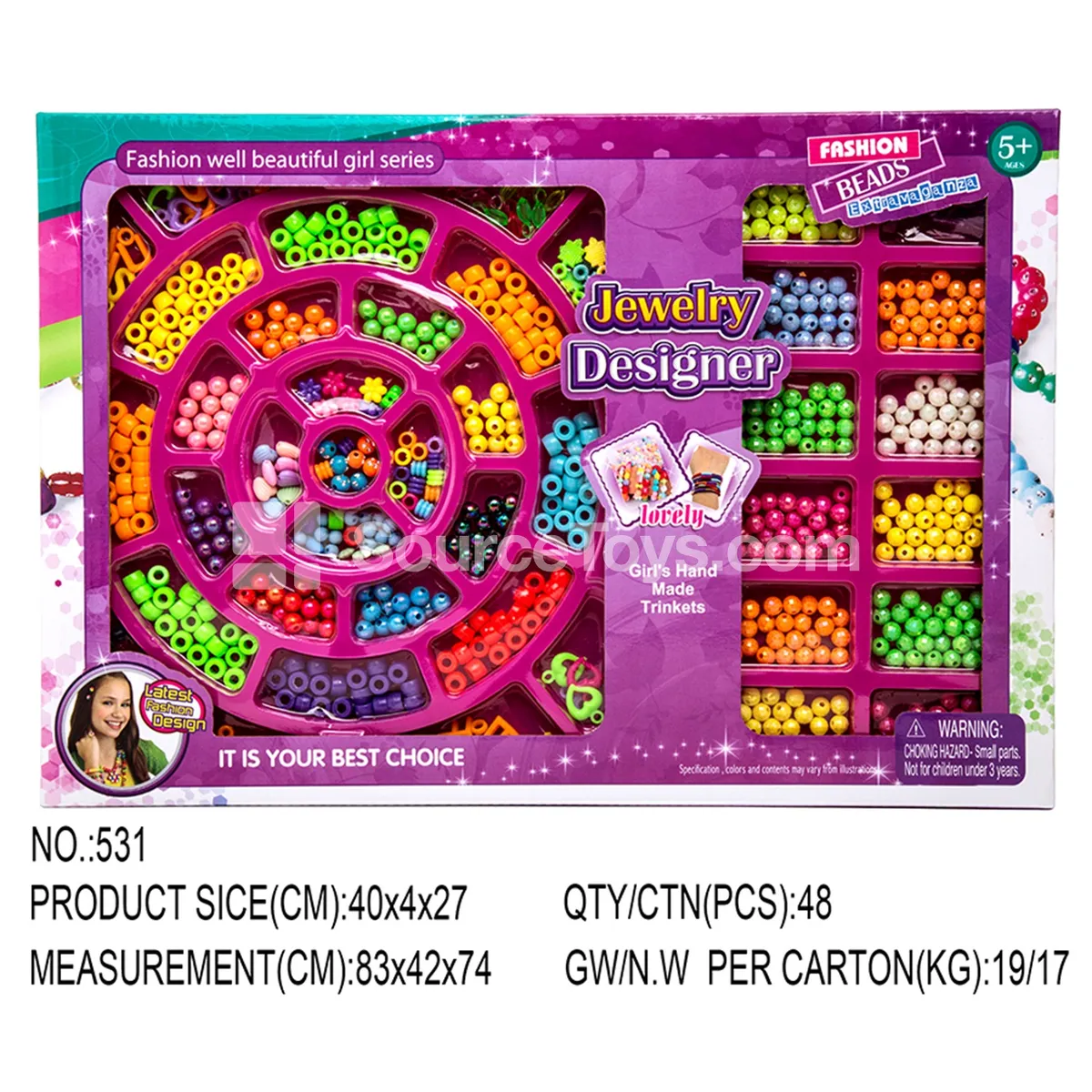 Girls' Pretend Play Beaded Jewelry Set Girls' Pretend Play Beaded Jewelry Set
