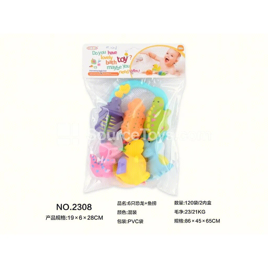 6 Dinosaurs + Fishing Net