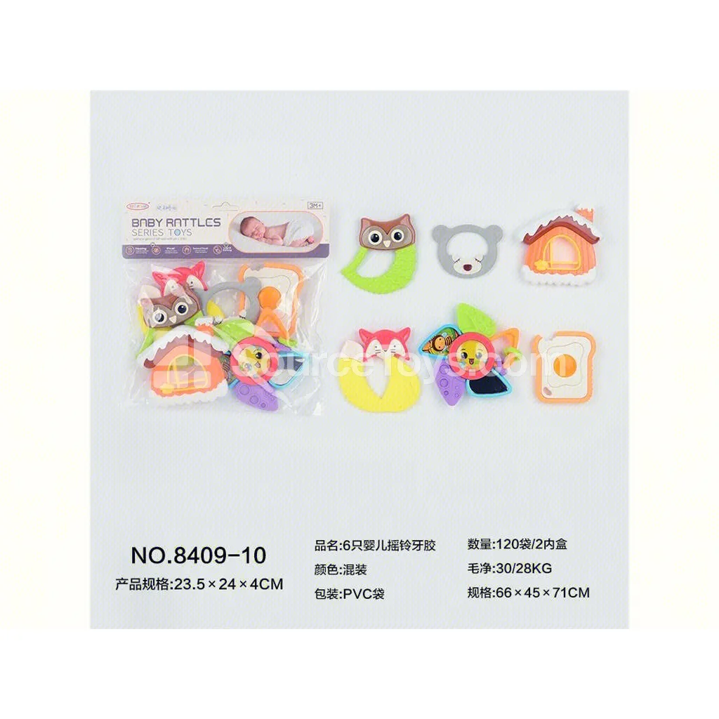 6 Baby Rattle Teethers 6 Baby Rattle Teethers