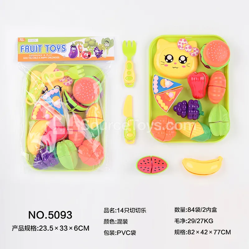 14pcs Pretend-Play Food Cutting Toy Set
