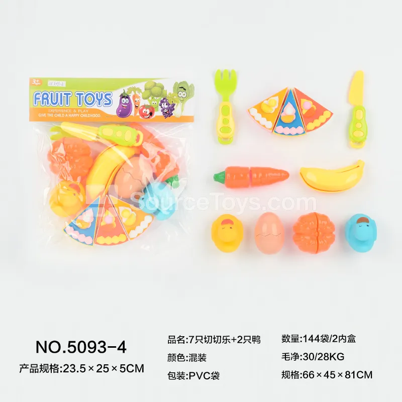 7 Pcs Cutting Play Food + 2 Ducks