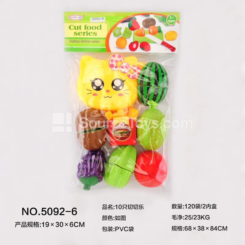10pcs Pretend Play Cutting Food