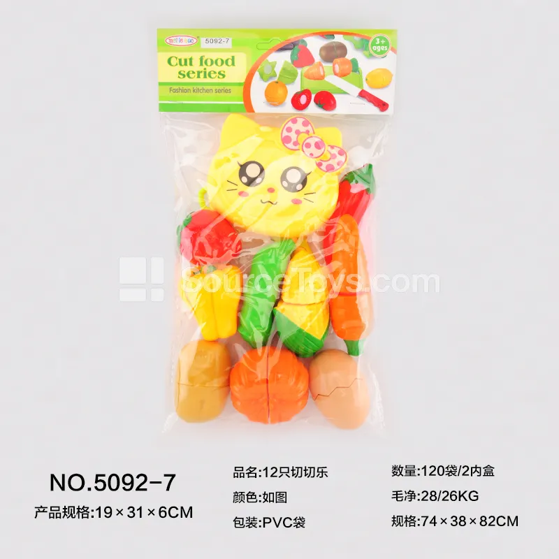 12-Piece Pretend-Play Food Cutting Toy Set