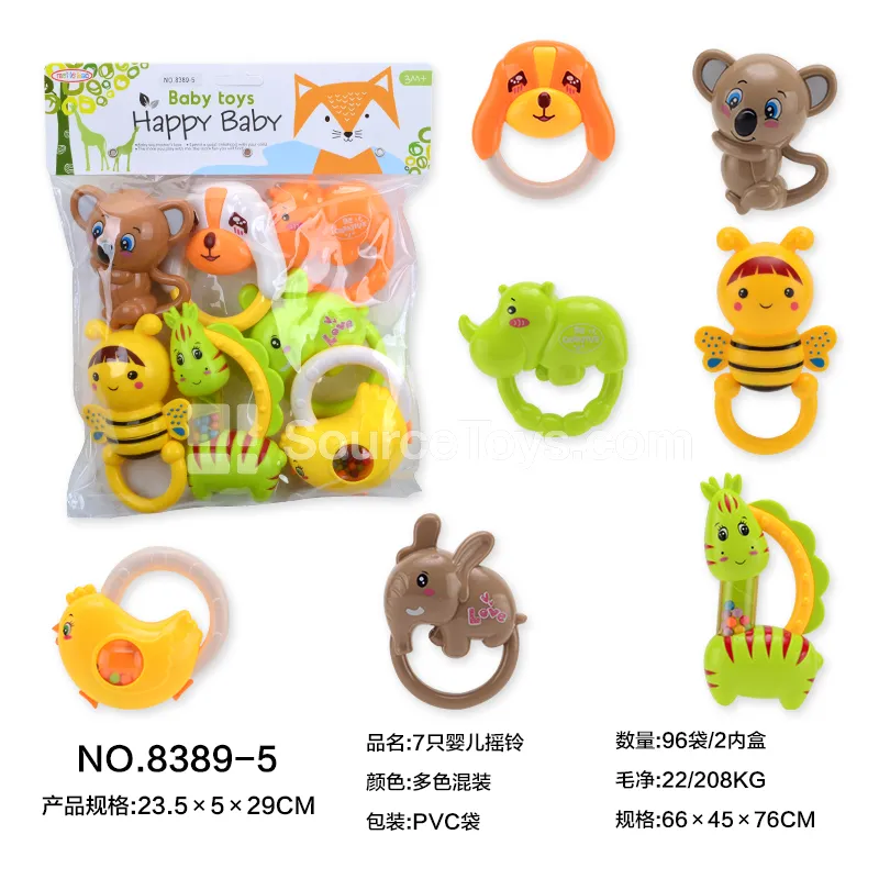 Set of 7 Baby Rattles