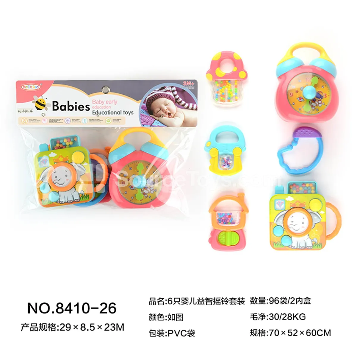 6-Piece Baby Educational Rattle Set