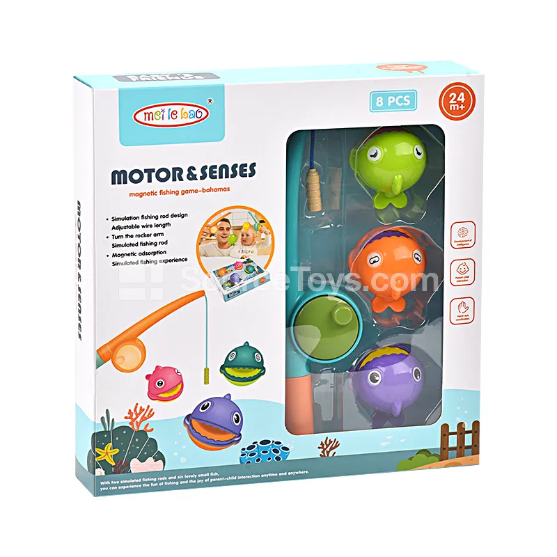 Magnetic Fishing Toy Set with 8 Fish