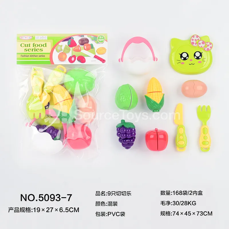 Pretend-Play Food Cutting Set, 9 pcs