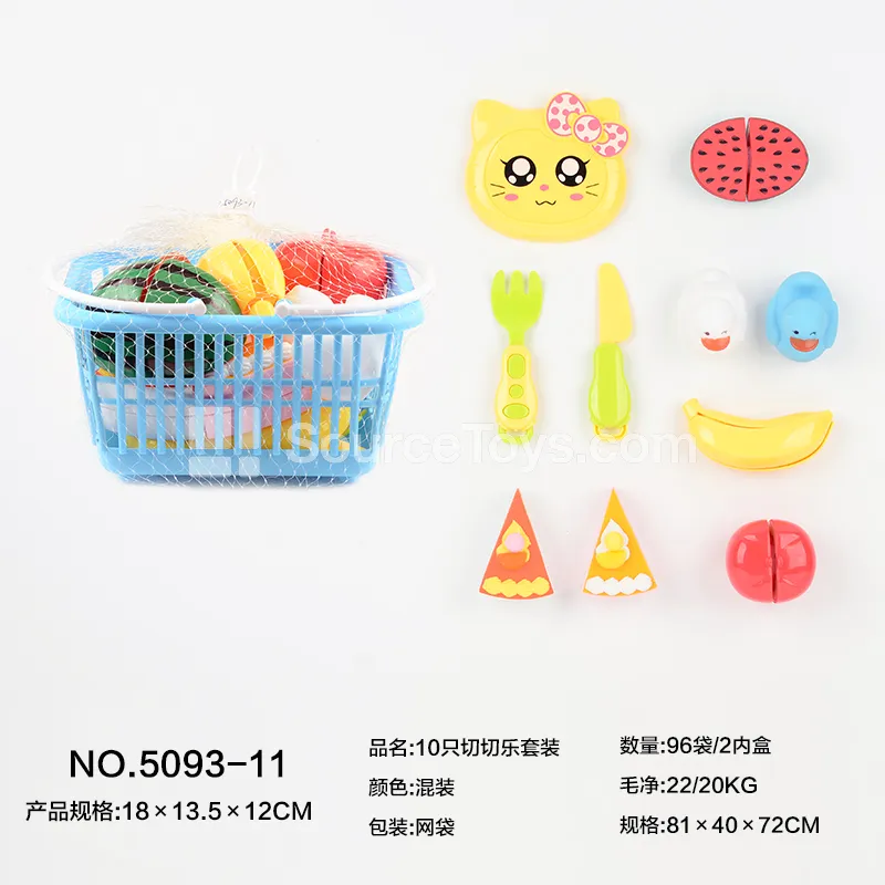 10-piece Pretend-Play Food Cutting Toy Set