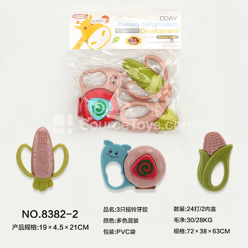 3-Pack Rattle Teether Set 3-Pack Rattle Teether Set
