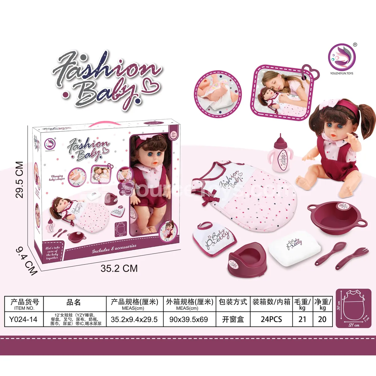 12-inch Doll with Accessories and IC (Drinks & Pees) 12-inch Doll with Accessories and IC (Drinks & Pees)