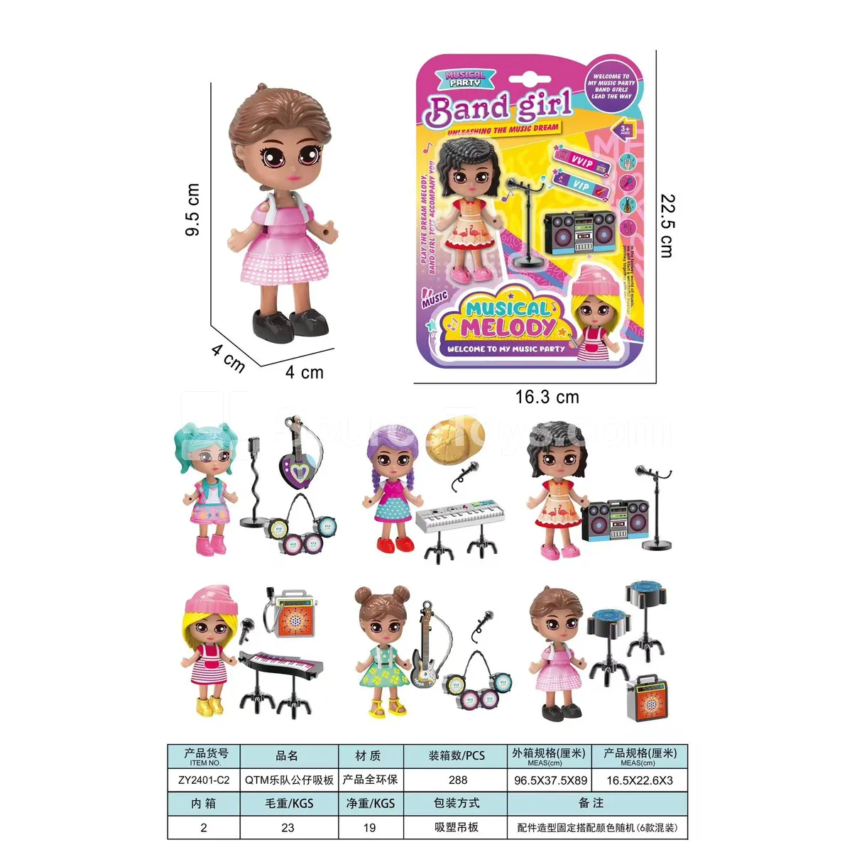 QTM Band Figure Blister Card QTM Band Figure Blister Card
