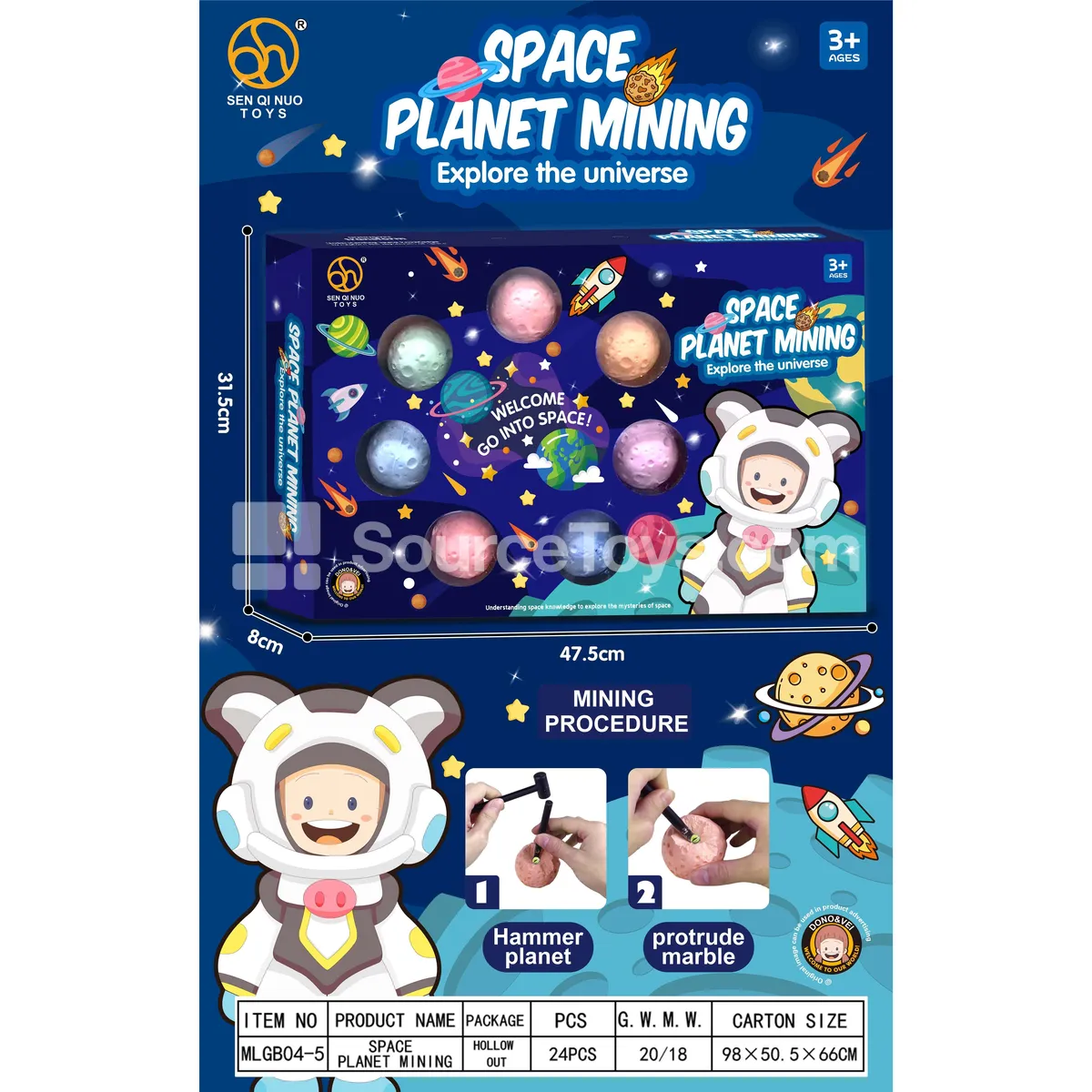 Window Box Space Planet Excavation Dig Kit