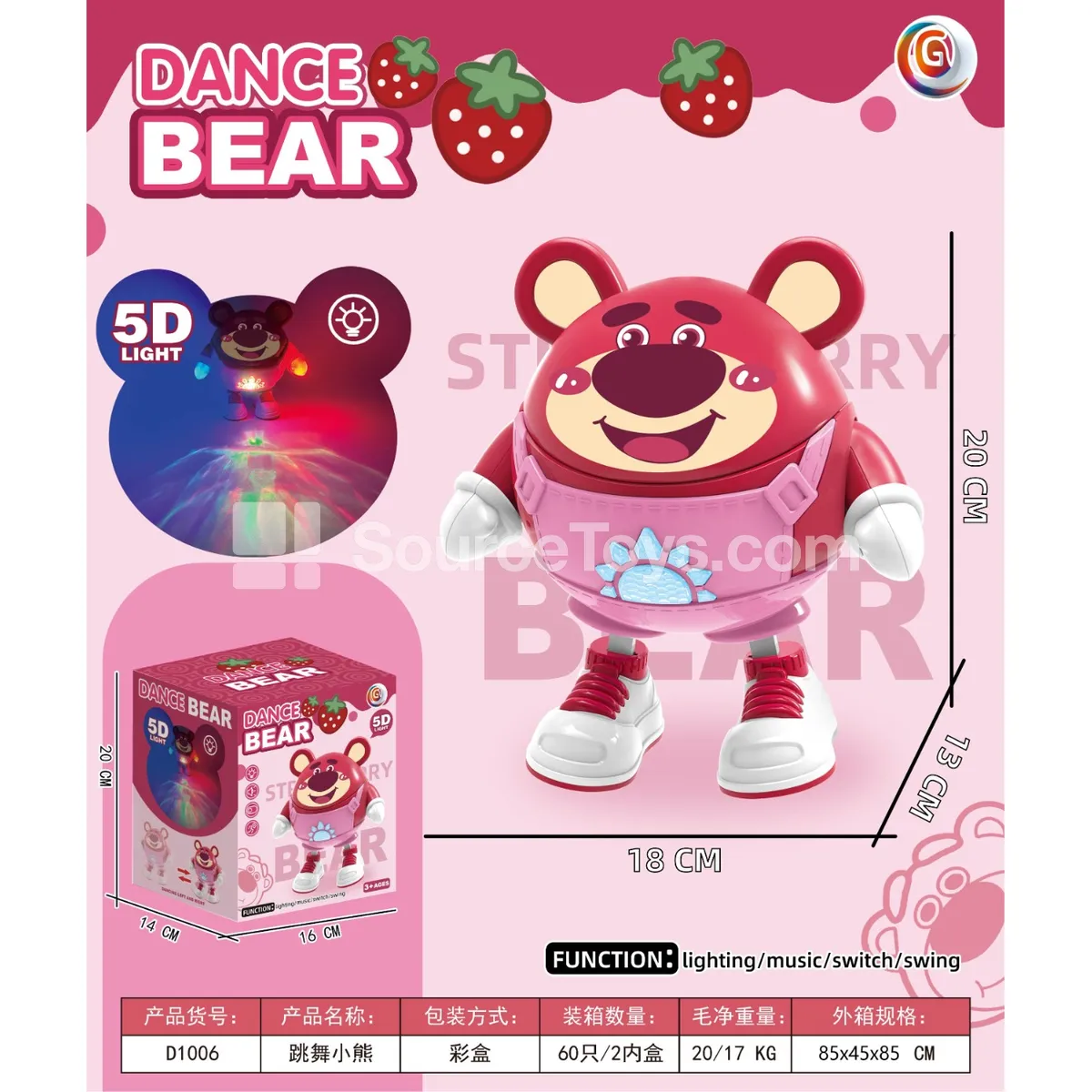 Electric Dancing Strawberry Bear Electric Dancing Strawberry Bear