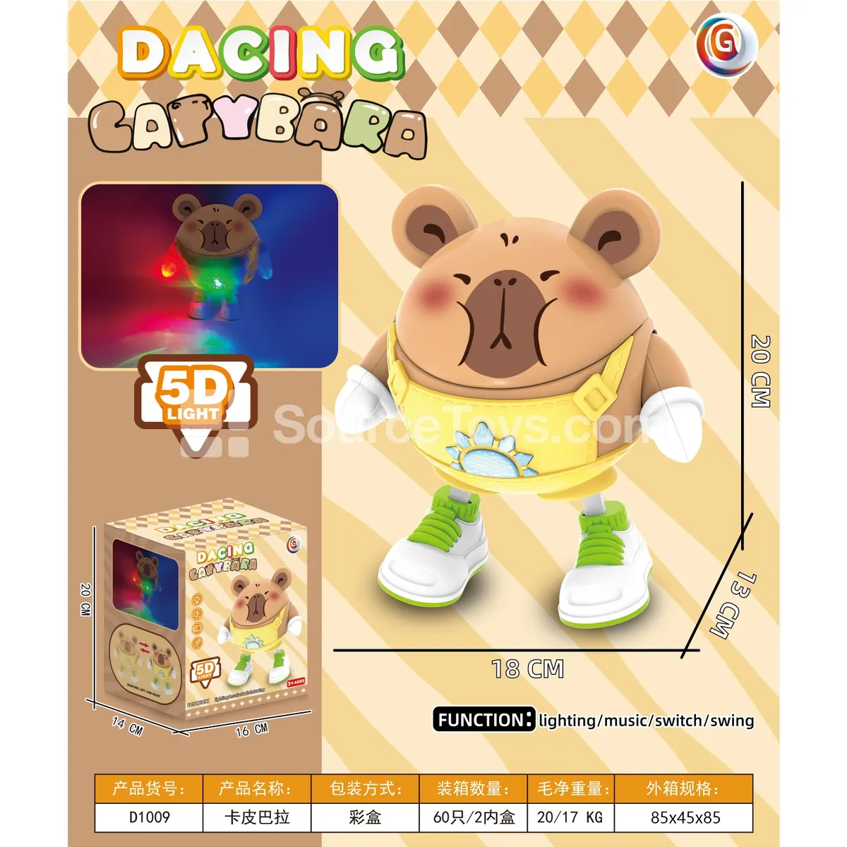 Electric Dancing Chibi Capybara Toy Electric Dancing Chibi Capybara Toy