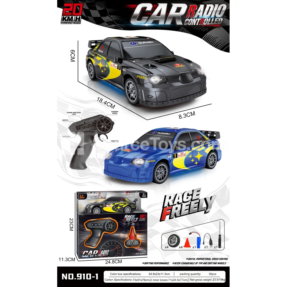 2.4GHz UV-Plated High-Speed Drift Stunt Remote Control Car