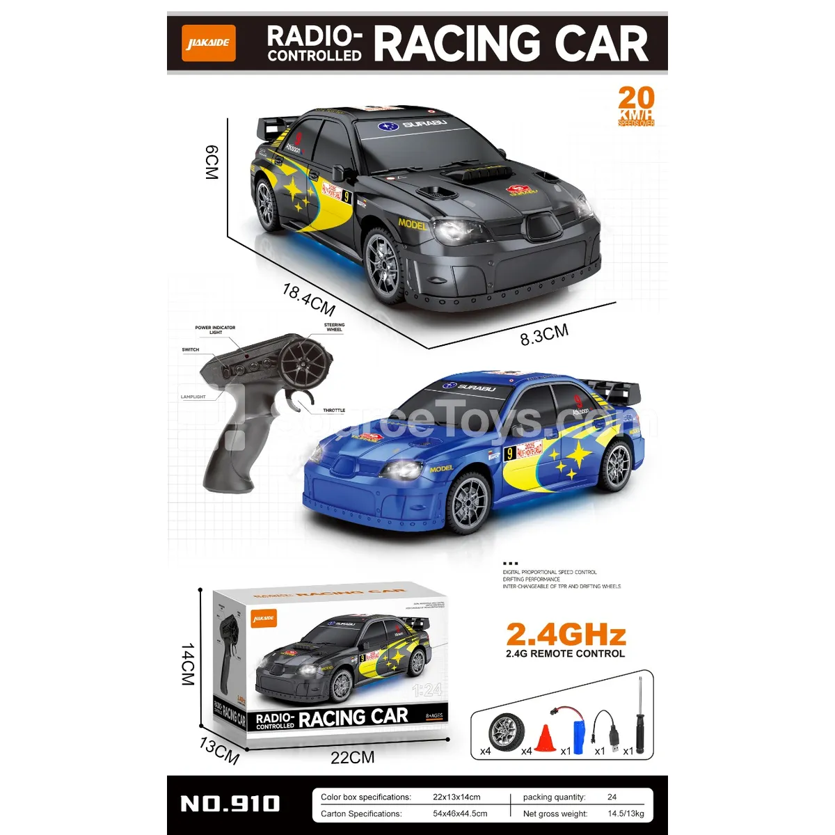 High-Speed Drift Car 2.4G UV-Coated Remote Control Stunt Car