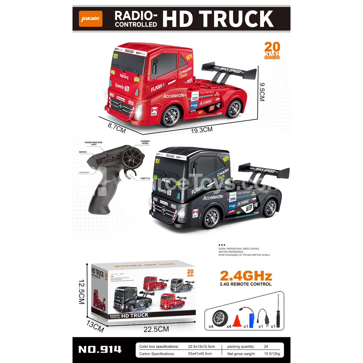 1:24 Drift RC Tractor Truck with 2.4G UV Plating