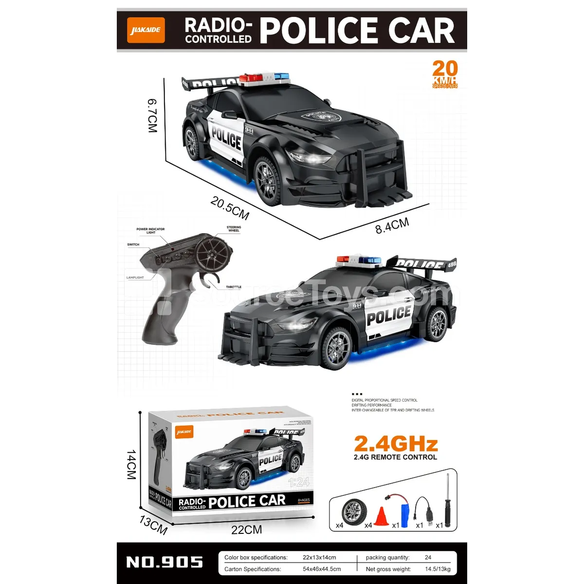 2.4G UV-Coated High-Speed Drift Stunt RC Car