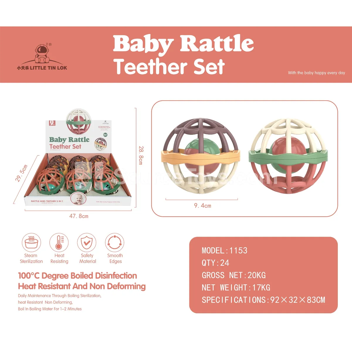 Rattle Teether Ball Rattle Teether Ball