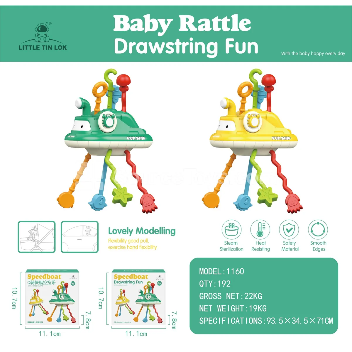 Pull-Back Speedboat Toy