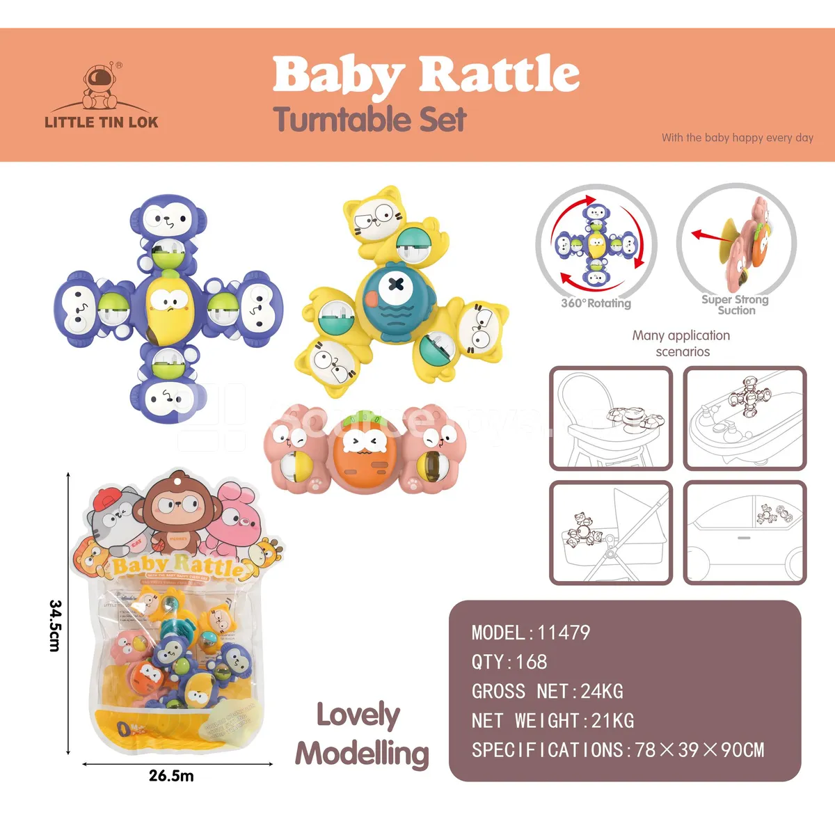 Animal Suction Cup Spinner Toy